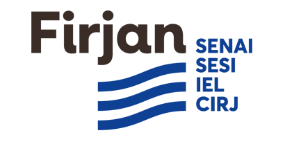 Logotipo com os textos Firjan Senais, Sesi, IEL e CIRJ